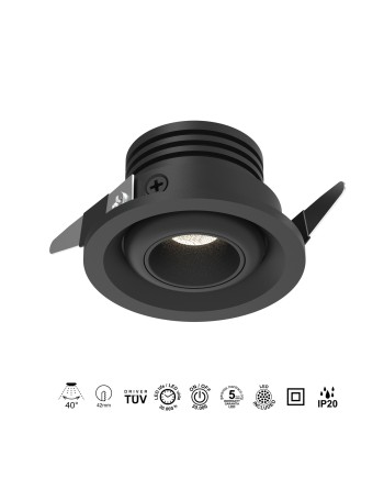 NEPTUNO * MINI EMPOTRABLE BASC. 3W 4000K NEGRO